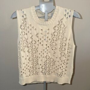 SERIEN°UMERICA Chic Italian Sleeveless Knit Blouse in Cream